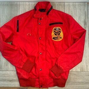 Cobra Kai Johnny Lawrence Karate Kid Red Canvas Jacket Adult Medium M